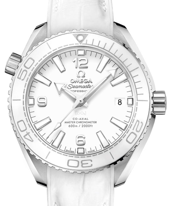 Omega Seamaster Planet Ocean 600M 39.5mm Steel White Dial Rubber/Leather Strap 215.33.40.20.04.001