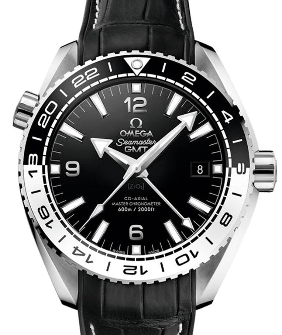 Omega Seamaster Planet Ocean 600M GMT 43.5mm Steel Black Dial Rubber/Leather Strap 215.33.44.22.01.001
