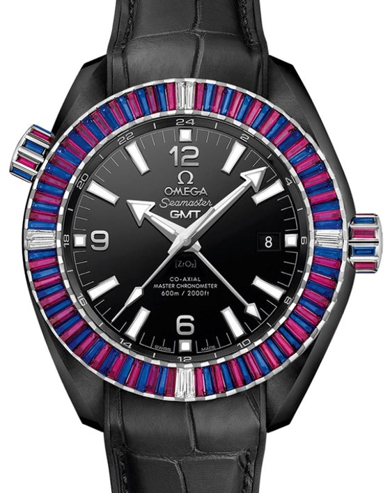 Omega Seamaster Planet Ocean 600M "Deep Black" GMT 45.5mm Ceramic Diamond/Gems Bezel 215.98.46.22.01.003