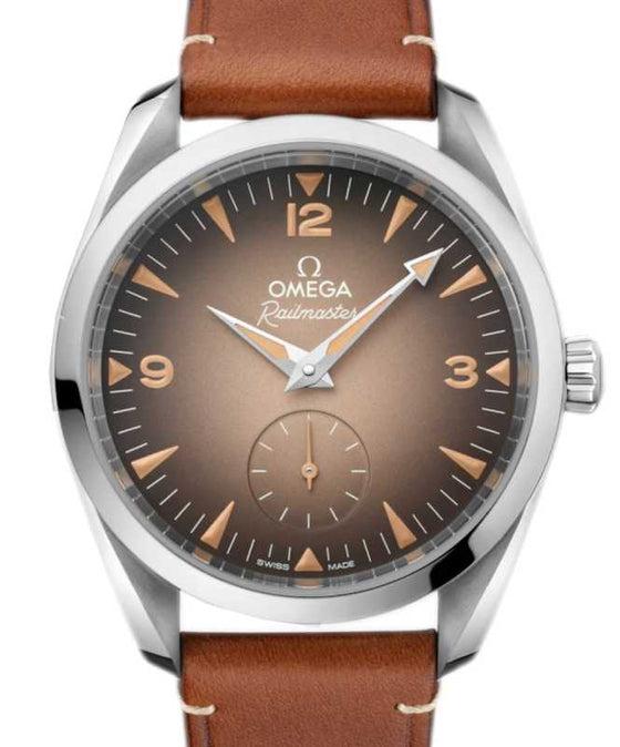 Omega Seamaster Railmaster 38mm Steel Brown Dial Leather Strap 235.12.38.20.13.001