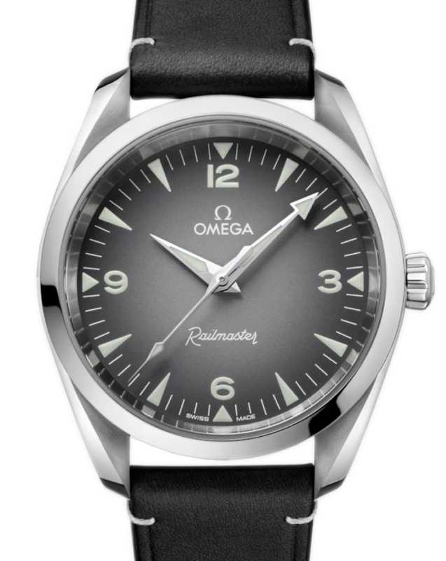 Omega Seamaster Railmaster 38mm Steel Grey Dial Leather Strap 235.12.38.20.06.001
