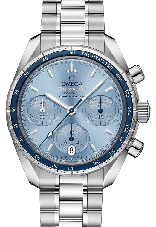 Omega Speedmaster 38 Co-Axial Chronograph Stainless Steel Blue Dial 324.30.38.50.03.001 - BRAND NEW