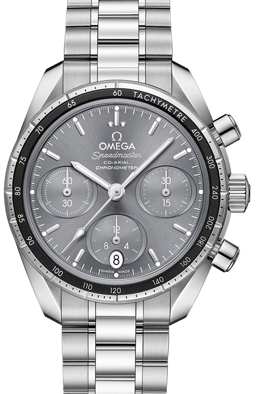 Omega Speedmaster 38 Co?Axial Chronograph Stainless Steel Grey Dial 324.30.38.50.06.001 - BRAND NEW