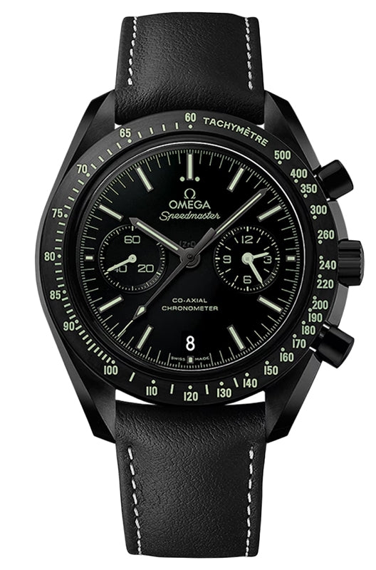 Omega Speedmaster Dark Side Of The Moon Chronograph Ceramic Black Dial Leather Strap 311.92.44.51.01.004