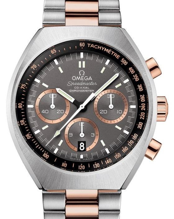 Omega Speedmaster Heritage Mark II Co-Axial Chronometer Chronograph 42.4x46.2mm Stainless Steel-Sedna Gold Grey Dial 327.20.43.50.01.001 - BRAND NEW
