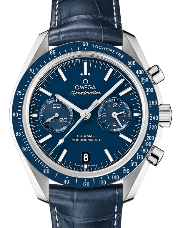 Omega Speedmaster Two Counters Chronograph 44.25mm Titanium Blue Dial Leather Strap 311.93.44.51.03.001 - BRAND NEW