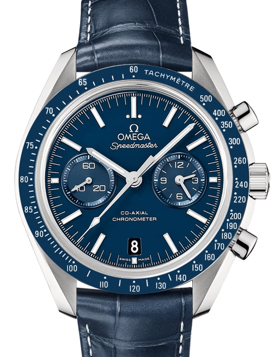 Omega Speedmaster Two Counters Chronograph 44.25mm Titanium Blue Dial Leather Strap 311.93.44.51.03.001 - BRAND NEW