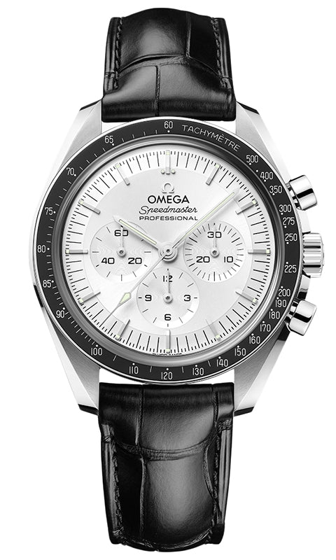 Omega Speedmaster Moonwatch Professional Chronograph 42mm Canopus Gold Silver Dial Leather Strap 310.63.42.50.02.001