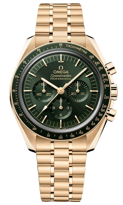 Omega Speedmaster Moonwatch Professional Chronograph 42mm Moonshine Gold Green Dial 310.60.42.50.10.001