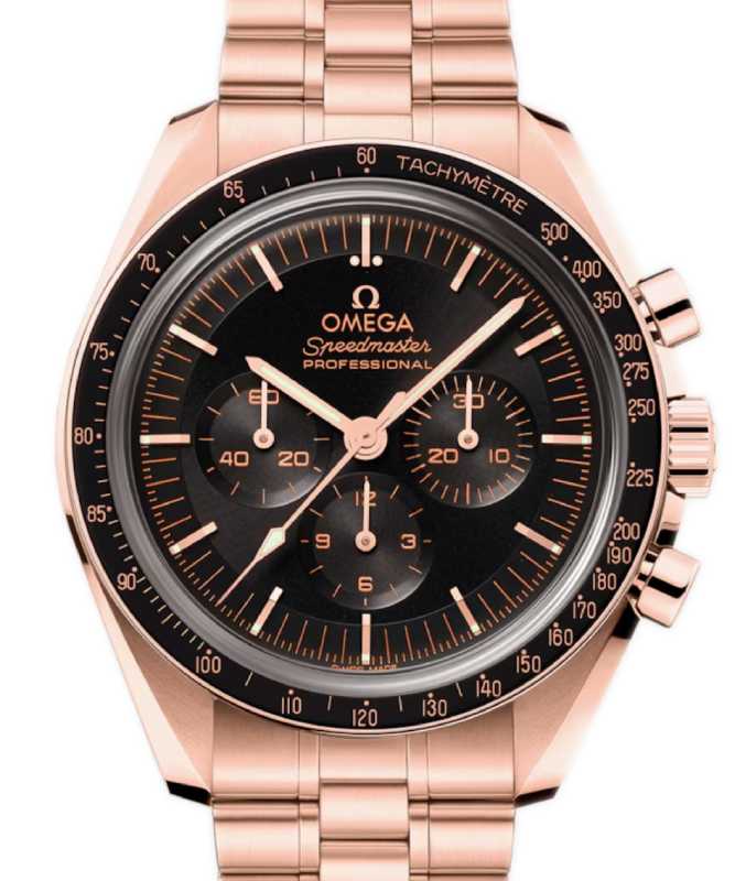 Omega Speedmaster Moonwatch Professional Chronograph 42mm Sedna Gold Black Dial 310.60.42.50.01.001