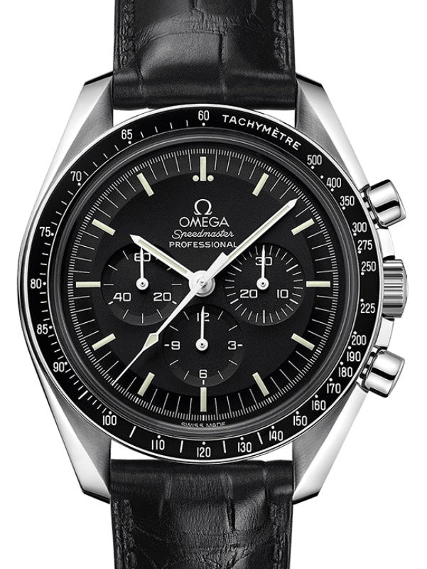 Omega Speedmaster Moonwatch Professional Chronograph 42mm Stainless Steel Black Dial Leather Strap 311.33.42.30.01.002 - BRAND NEW