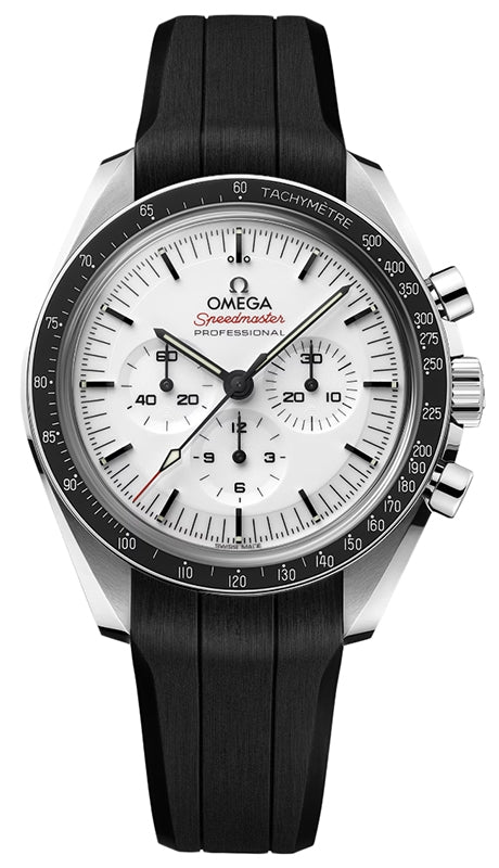 Omega Speedmaster Moonwatch Professional Chronograph Steel White Dial Rubber Strap 310.32.42.50.04.001