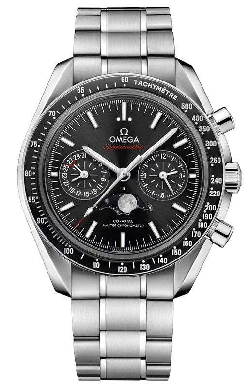 Omega Speedmaster Two Counters Moonphase 44.25mm Steel Black Dial Bracelet 304.30.44.52.01.001