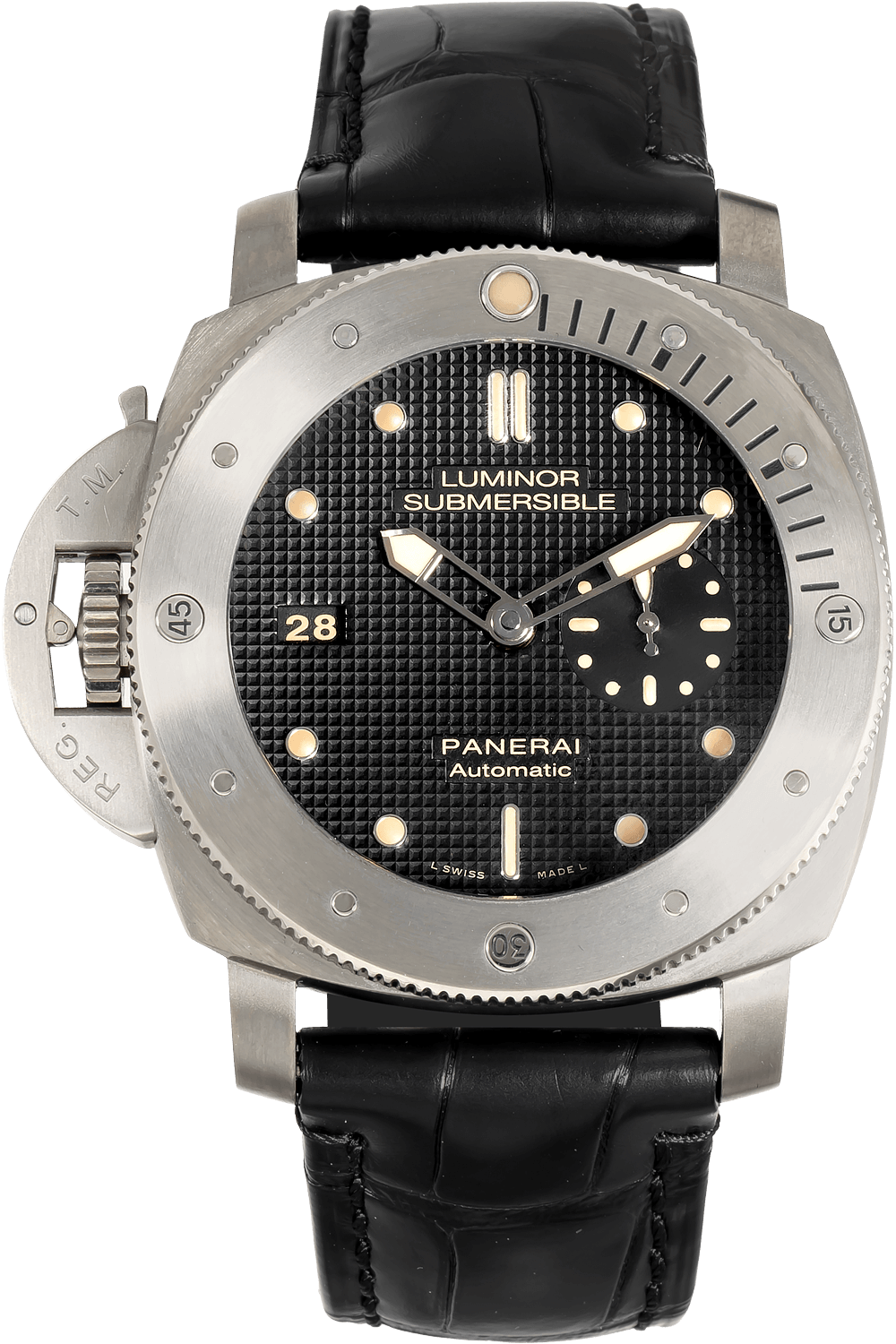 Panerai Luminor Submersible 1950 Left-Handed 3 Days Automatic Titanio Titanium 47mm Black Dial Leather Strap PAM00569 - BRAND NEW
