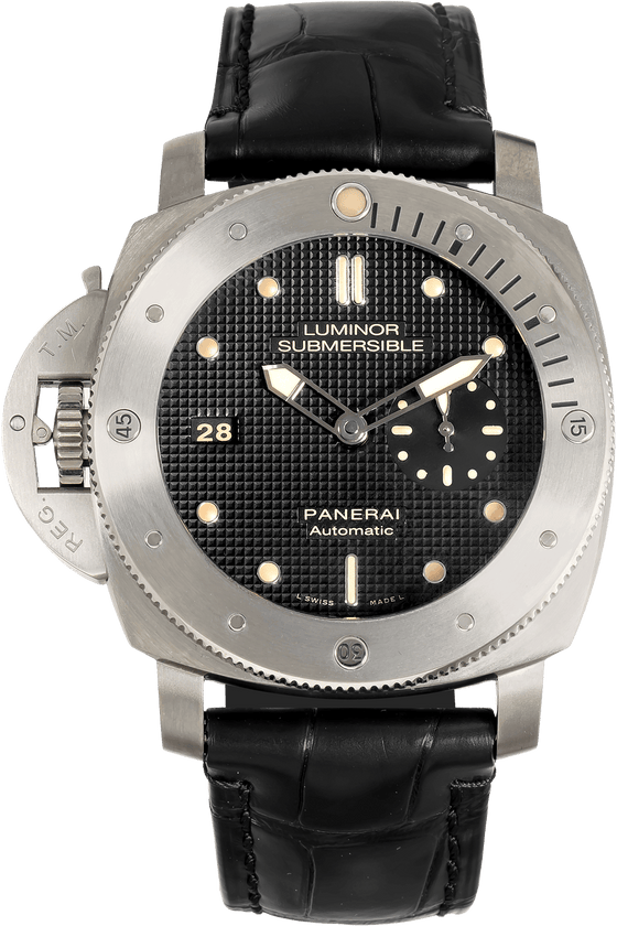 Panerai Luminor Submersible 1950 Left-Handed 3 Days Automatic Titanio Titanium 47mm Black Dial Leather Strap PAM00569 - BRAND NEW