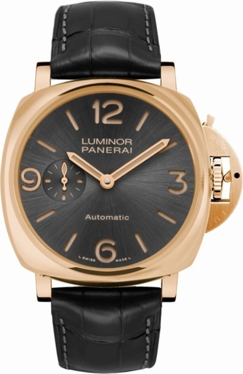 Panerai Luminor Due Goldtech Gold Copper 45mm Grey Dial Alligator Leather Strap PAM00675 - BRAND NEW