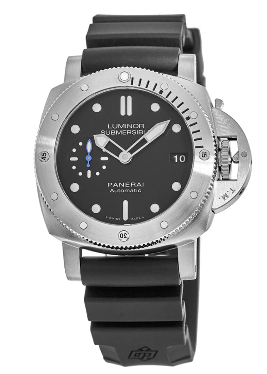 Panerai Submersible Stainless Steel 42mm Black Dial Rubber Strap PAM00682