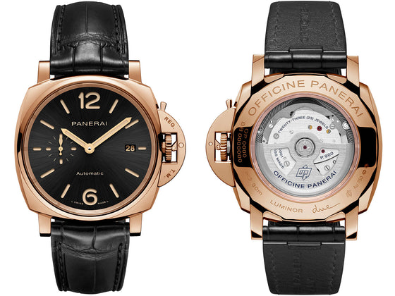 Panerai Luminor Due Goldtech Gold Copper 42mm Black Dial Alligator Leather Strap PAM01041 - BRAND NEW