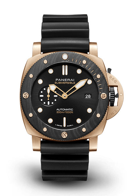 Panerai Submersible Goldtech OroCarbo Gold Copper Carbon Fibre 44mm Black Dial Rubber Strap PAM01070 - BRAND NEW