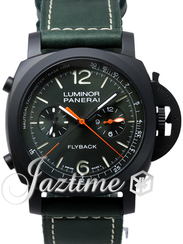 Panerai Luminor Chrono Flyback Black Ceramic Green Dial 44mm PAM01498 - BRAND NEW