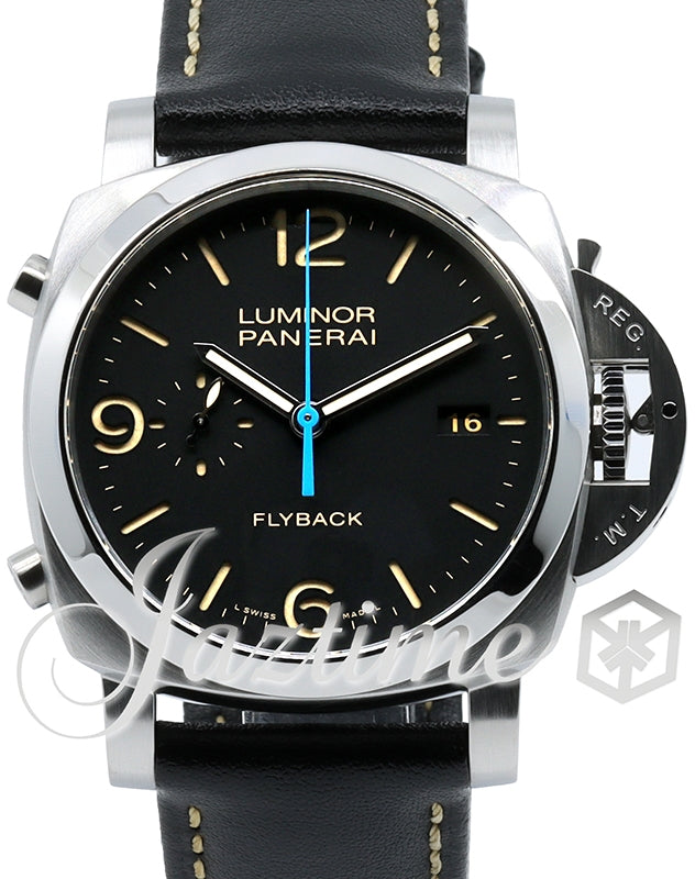 Panerai Luminor Chrono Flyback Stainless Steel 44mm Black Dial Leather Strap PAM00524 - BRAND NEW