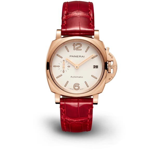 Panerai Luminor Due Piccolo Due Goldtech? Gold Copper 38mm White Dial Alligator Leather Strap PAM01045 - BRAND NEW
