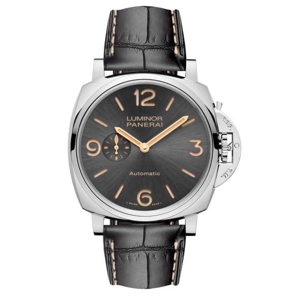 Panerai Luminor Due Stainless Steel 45mm Black Dial Alligator Leather Strap PAM00739 - BRAND NEW