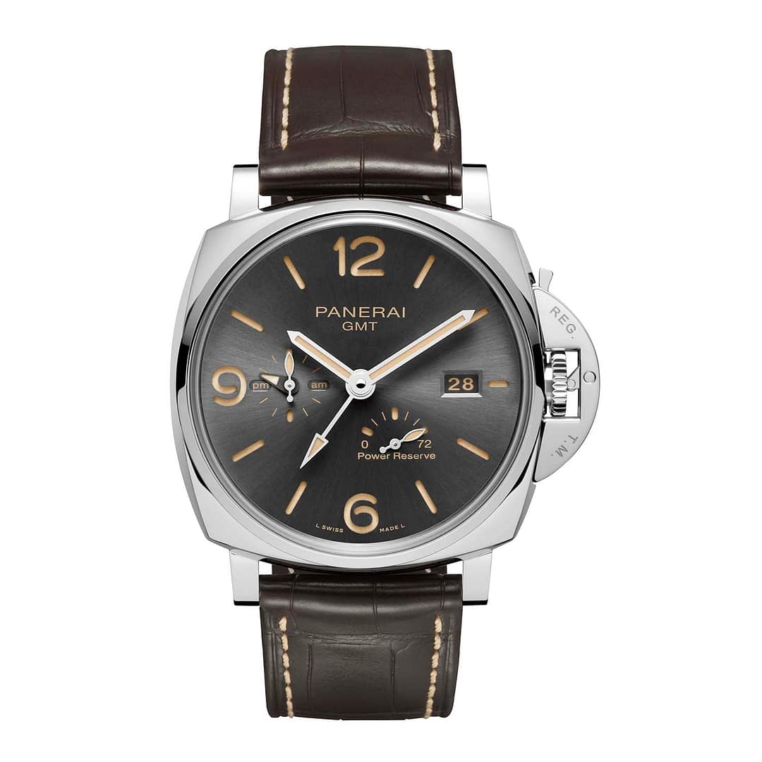 Panerai Luminor Due GMT Power Reserve Stainless Steel 45mm Grey Dial Alligator Leather Strap PAM00944 - BRAND NEW