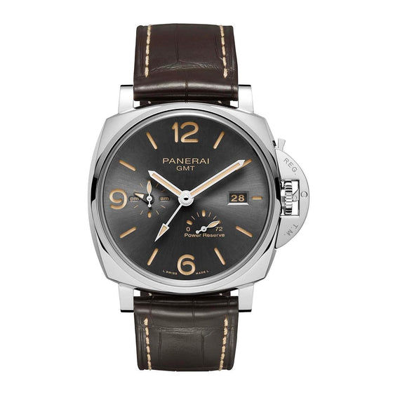Panerai Luminor Due GMT Power Reserve Stainless Steel 45mm Grey Dial Alligator Leather Strap PAM00944 - BRAND NEW