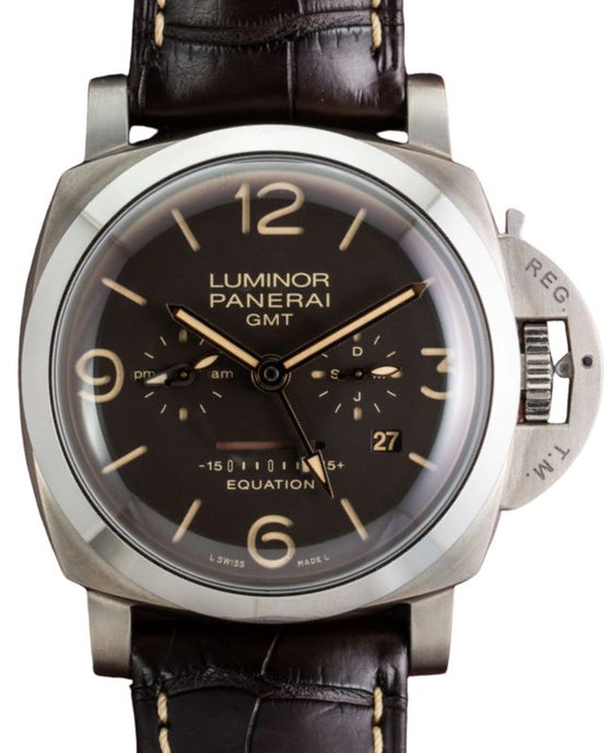 Panerai Luminor Equation of Time Titanium 47mm Brown Dial Alligator Leather Strap PAM00656 - BRAND NEW