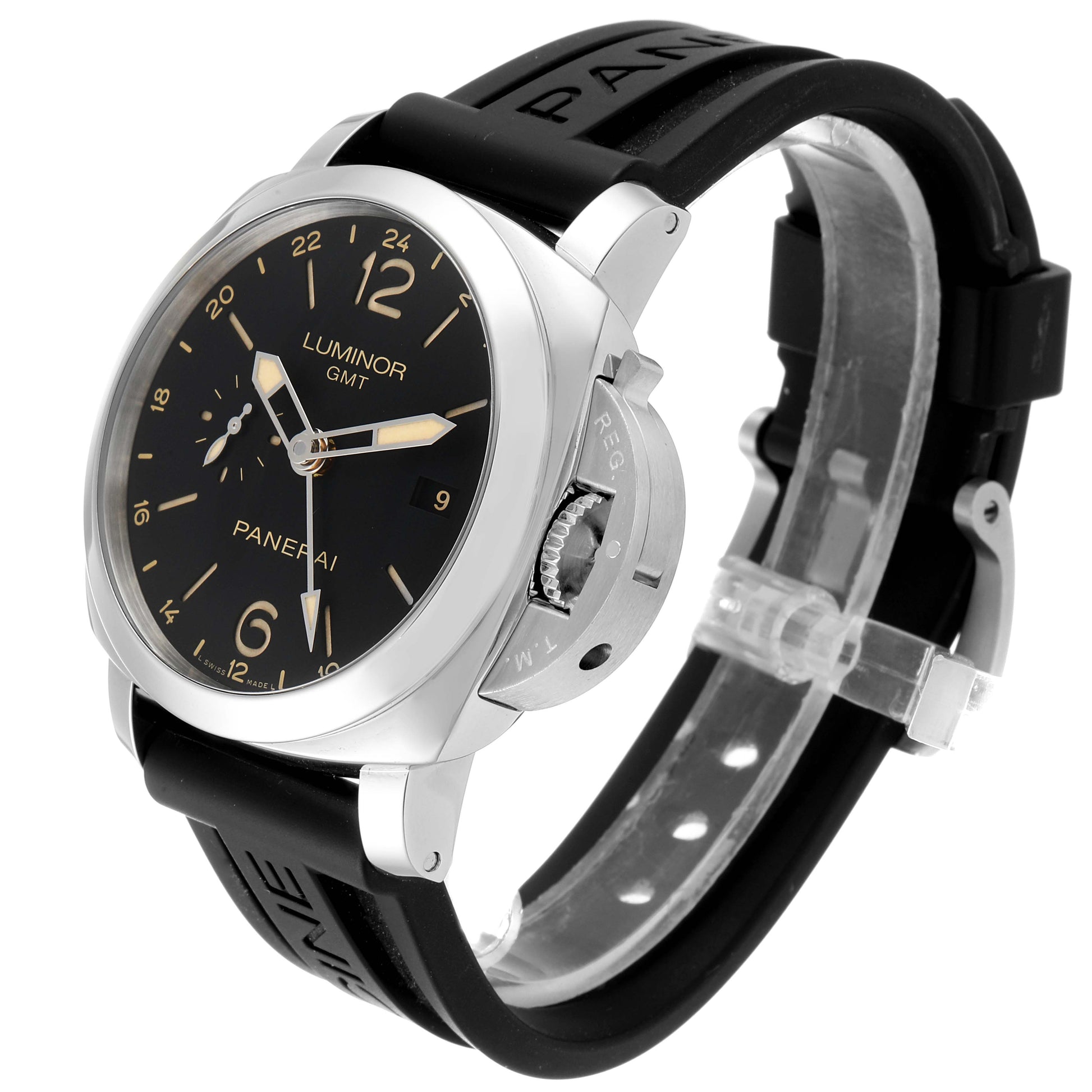Panerai Luminor GMT Stainless Steel 44mm Black Dial Leather Strap PAM00531 - BRAND NEW