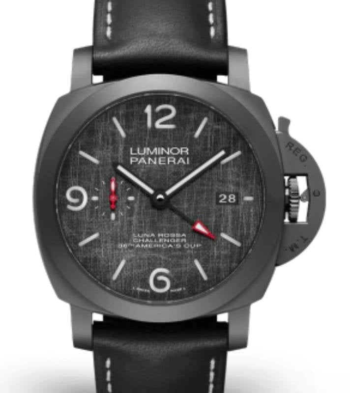 Panerai Luminor Luna Rossa GMT Titanium DLC 44mm Grey Dial Leather Strap PAM01036 - BRAND NEW