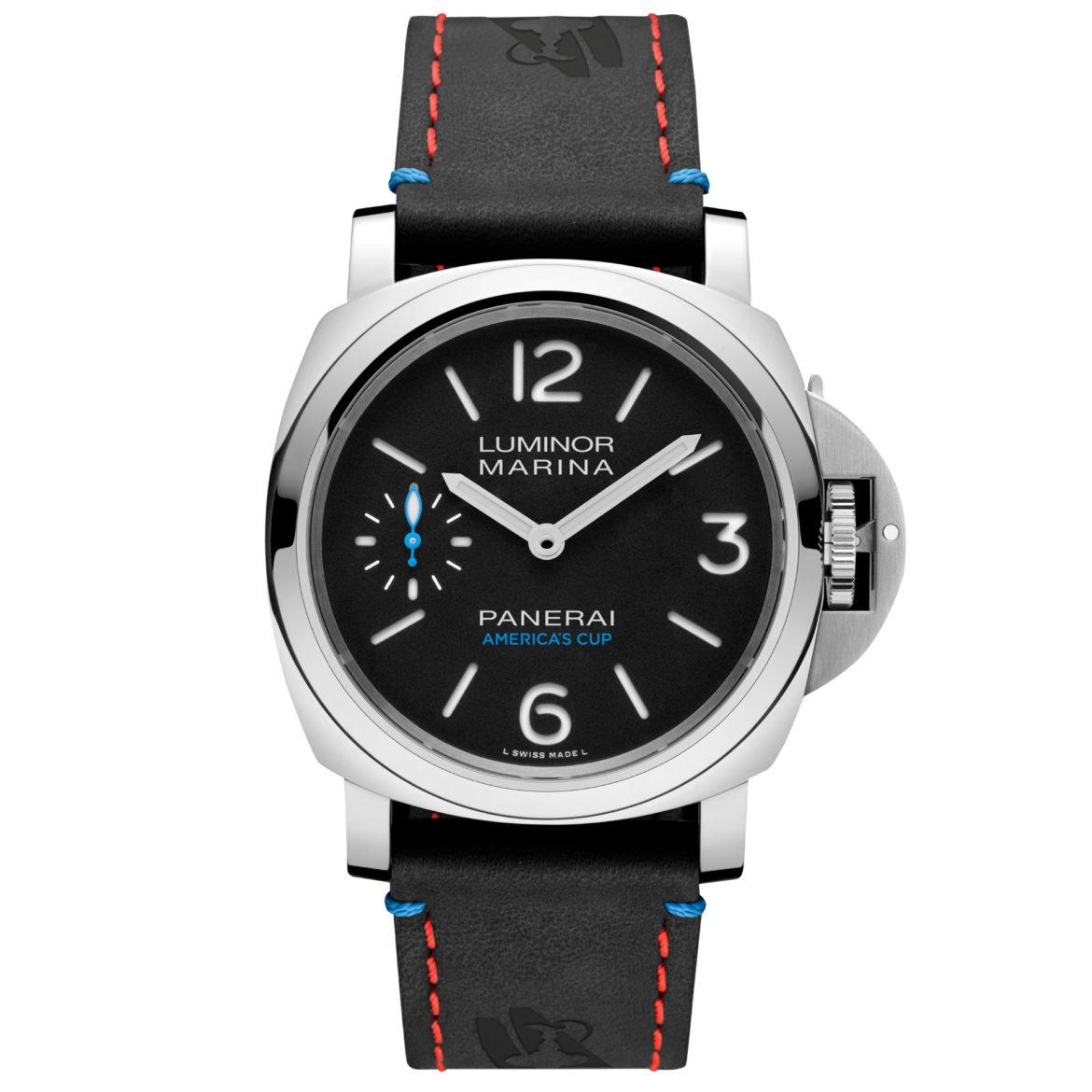 Panerai Luminor Marina ORACLE TEAM USA 8 Days Acciaio Stainless Steel 44mm Black Dial Leather Strap PAM00724 - BRAND NEW