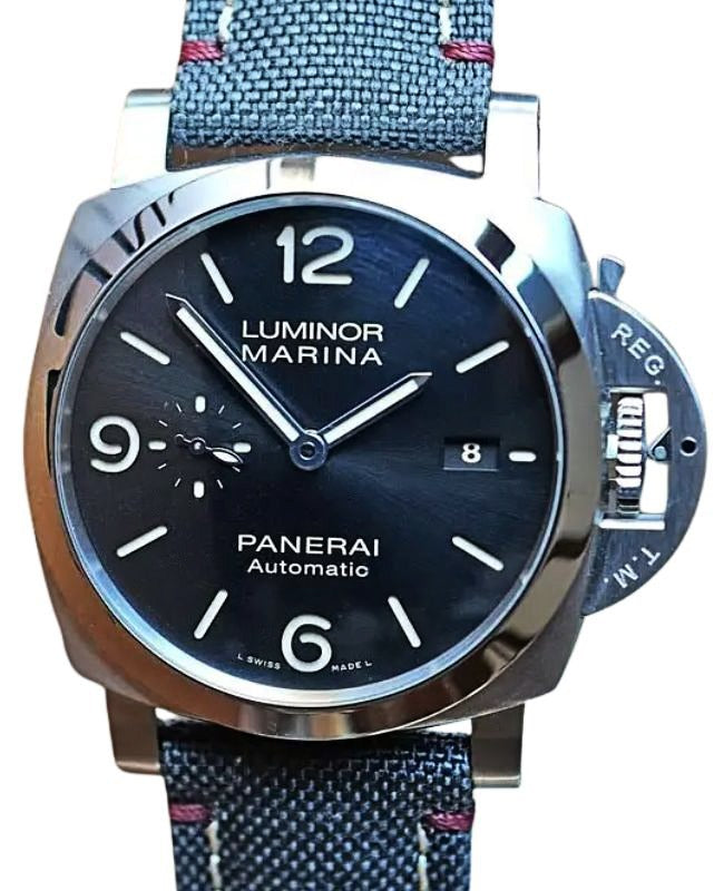Panerai Luminor Marina Stainless Steel 44mm Black Dial Canvas Strap PAM01025 - BRAND NEW