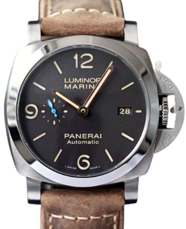 Panerai Luminor Marina Titanium 44mm Brown Dial Leather Strap PAM01351 - BRAND NEW