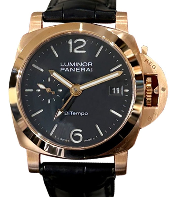 Panerai Luminor Quaranta BiTempo Goldtech 40mm Black Dial PAM01641