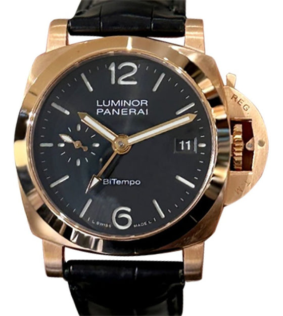 Panerai Luminor Quaranta BiTempo Goldtech 40mm Black Dial PAM01641