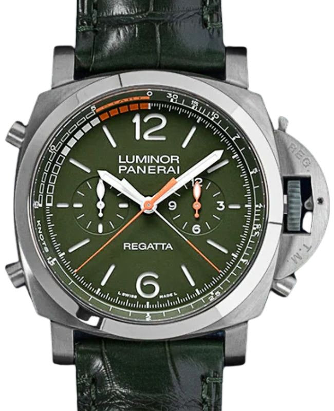 Panerai Luminor Regatta Chrono Flyback Titanium Military Green Dial 47mm PAM01299 - BRAND NEW