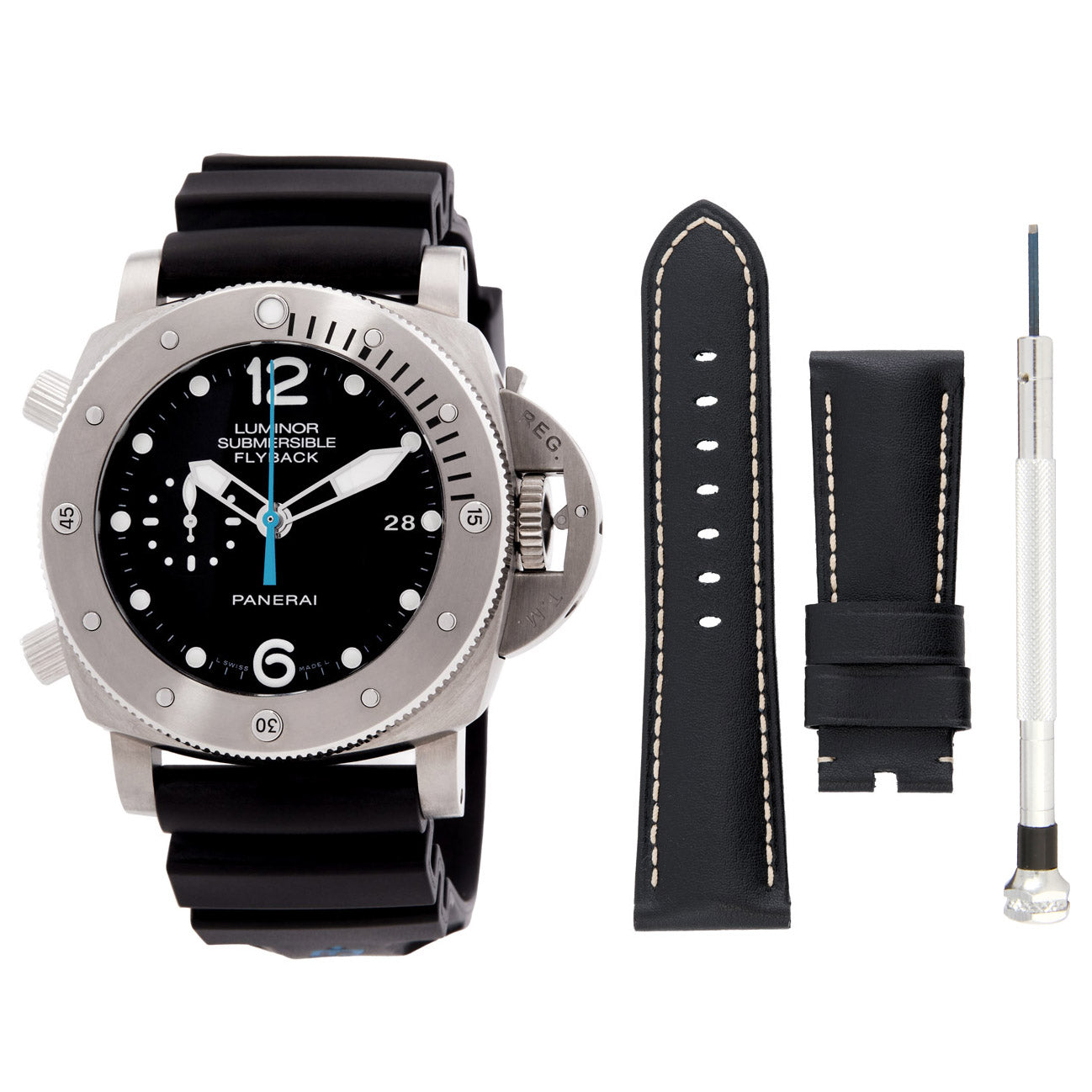 Panerai Submersible Chrono Titanium 47mm Black Dial Rubber Strap PAM00614 - BRAND NEW
