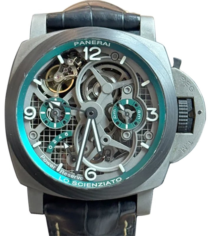 Panerai Luminor Tourbillon GMT Titanium 47mm Skeleton Dial Alligator Leather Strap PAM00768 - BRAND NEW