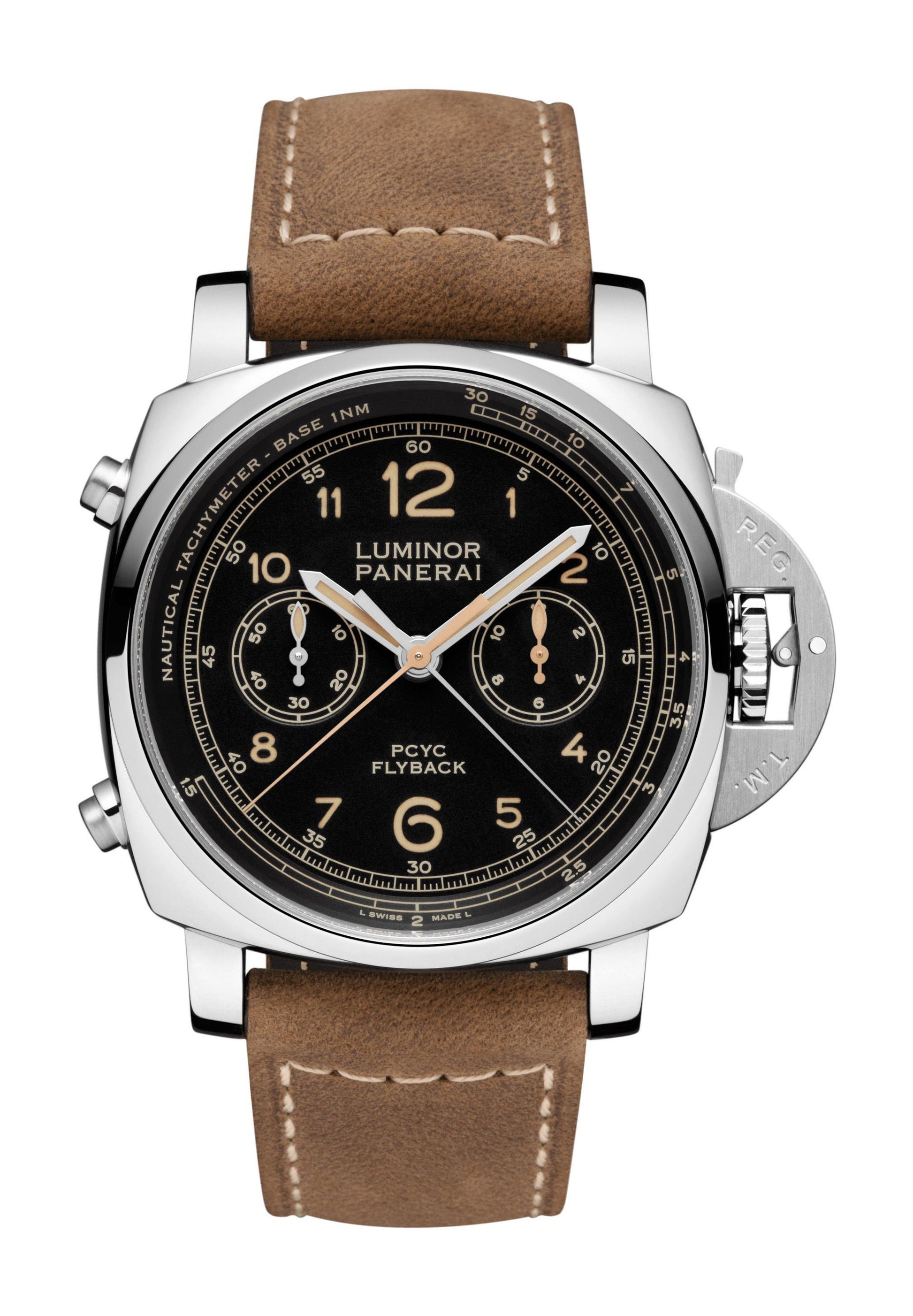 Panerai Luminor Yachts Challenge Stainless Steel 44mm Black Dial Leather Strap PAM00653 - BRAND NEW
