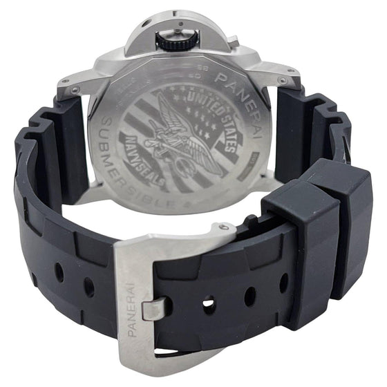 Panerai Submersible GMT Navy SEALs 44mm Stainless Steel Black Dial Rubber Strap PAM01323