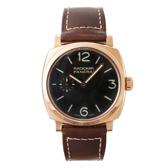 Panerai Radiomir Gold with Copper 42mm Black Dial Alligator Leather Strap PAM00575 - BRAND NEW