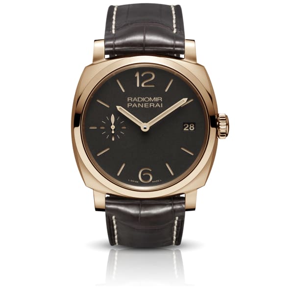 Panerai Radiomir Red Gold Brown Dial Alligator Leather Strap 47mm PAM00515 - BRAND NEW