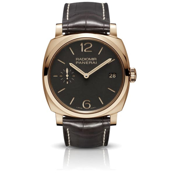 Panerai Radiomir Red Gold Brown Dial Alligator Leather Strap 47mm PAM00515 - BRAND NEW