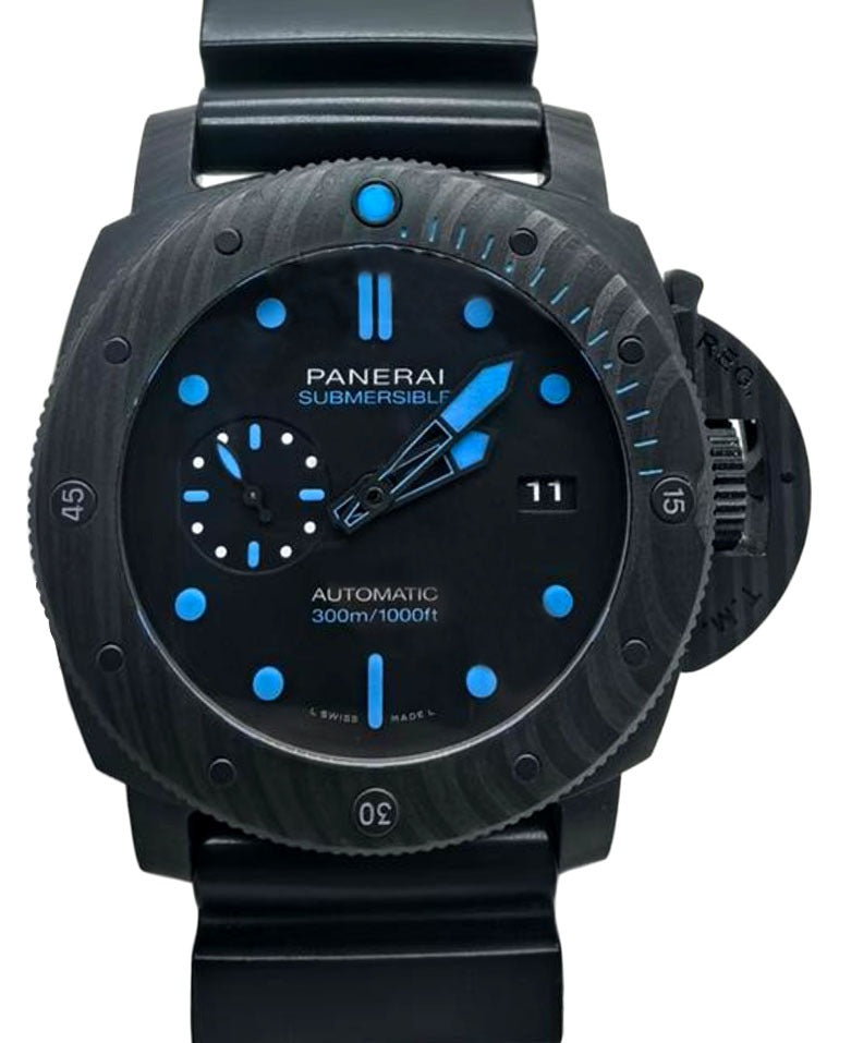 Panerai Submersible Carbotech 47mm Black Dial Blue Accents PAM02616