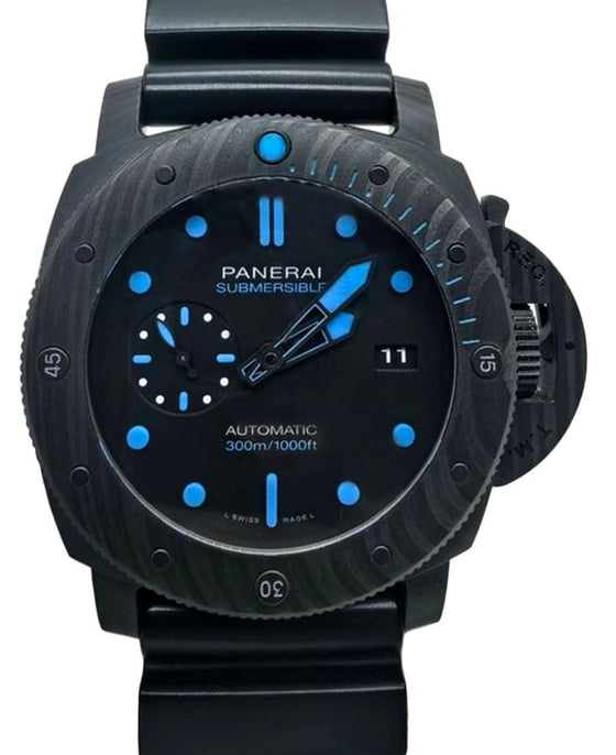 Panerai Submersible Carbotech 47mm Black Dial Blue Accents PAM02616