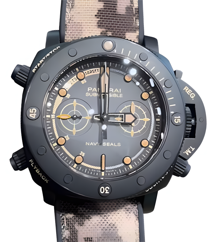 Panerai Submersible Chrono Navy SEALs Titanio 47mm Black Dial PAM01521