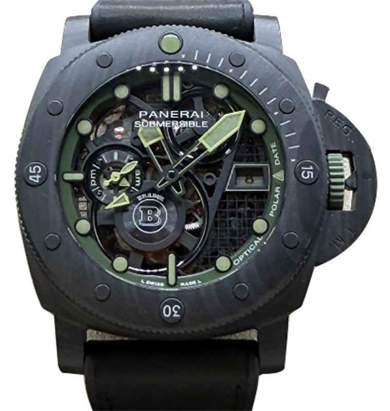 Panerai Submersible S Brabus Verde Militare Carbotech 47mm Skeleton Dial PAM01283 - BRAND NEW