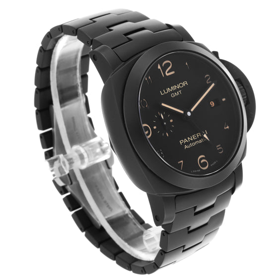 Panerai Luminor Tuttonero GMT Matt Black Ceramic 44mm Black Dial Ceramic Bracelet PAM01438 - BRAND NEW